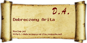 Debreczeny Arita névjegykártya